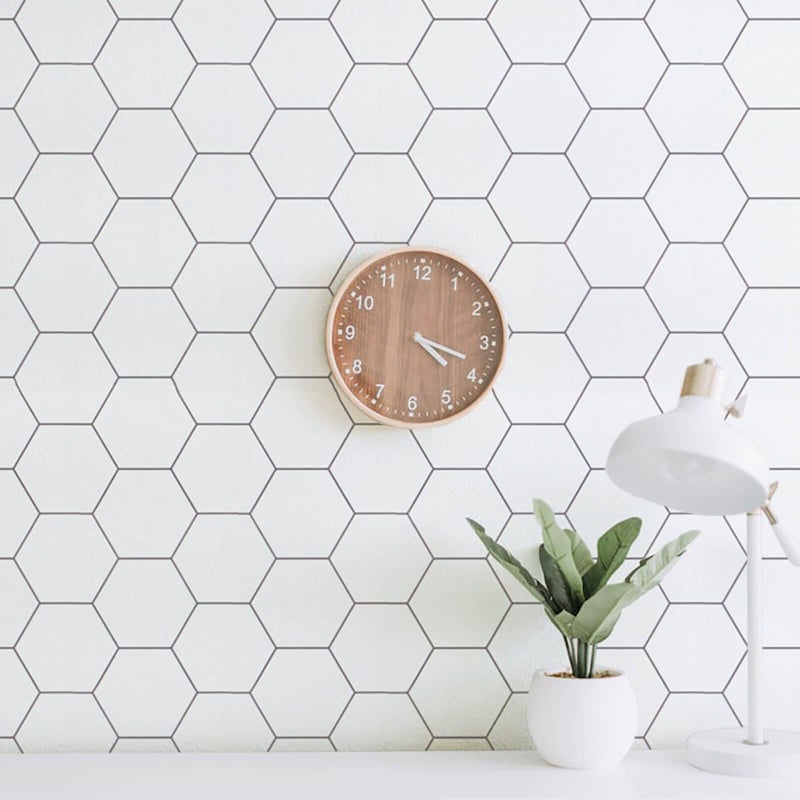 Fiula Kitchen Peel and Stick Wallpaper White Wallpaper Modern Contact Paper for Cabinet Bathroom Backsplash Renter Friendly Self-Adhesive Waterproof Removable Vinyl Papel Tapiz para Cocina 17.3"Ã—197" - Image 1